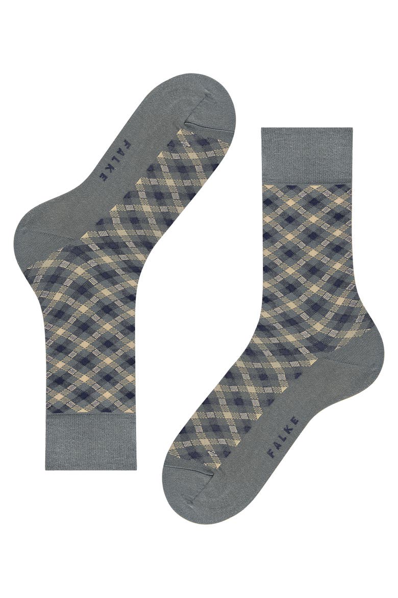 Smart Check Dress Socks, Alternate, color, Dust