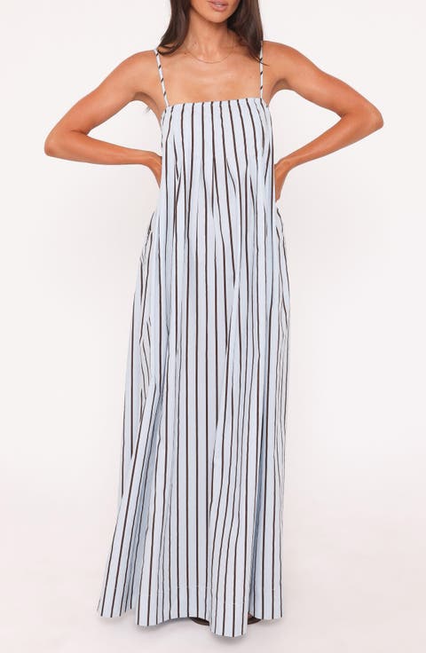 blue and white long dress floral Must Be Love Floral Maxi Dress Maxi dresses Strapless white satin ball gown with bold blue floral prints Mill Women's Wonderful White A-line