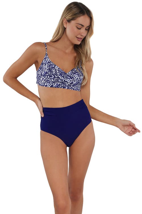 Shop Sunsets Capri High Waist Bikini Swim Bottoms In Marina