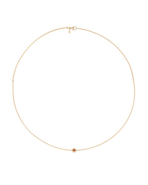 Moon Necklace with Gemstone