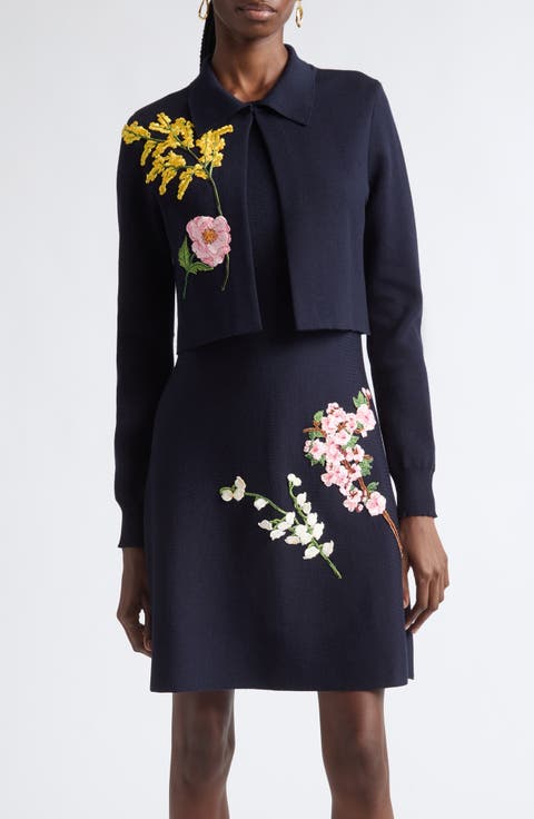 Mixed Botanical Crop Wool Blend Jacket