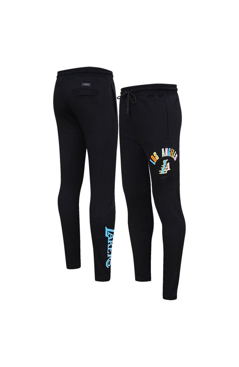 PRO STANDARD Men's Pro Standard Black Los Angeles Lakers Washed Neon Sweatpants, Main, color, Black