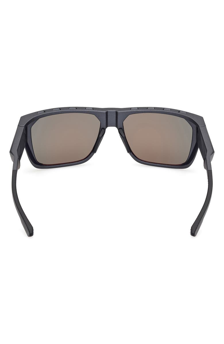 adidas 57mm Navigator Sunglasses, Alternate, color, Matte Black / Roviex Mirror