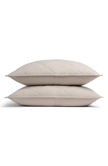 Parachute Set Of 2 Quilted Flannel Pillow Shams In Brown