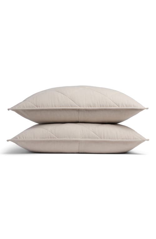 Parachute Set Of 2 Quilted Flannel Pillow Shams In Bone