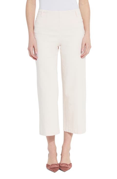 Layton Pull-On High Waist Crop Wide Leg Knit Jeans