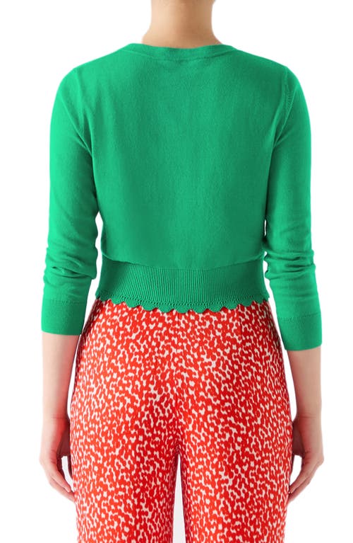 Lk Bennett Vanessa Crewneck Cardigan In Green