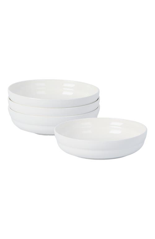 Stone Lain Virtuo Porcelain 4-piece Pasta Bowl Set In White
