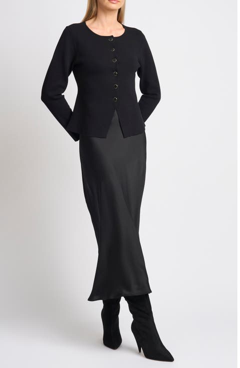 Kaallie Peplum Top Twofer Midi Dress