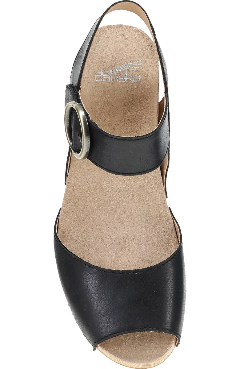 Dansko Tamra Ankle Strap Peep Toe Sandal, Alternate, color, Black