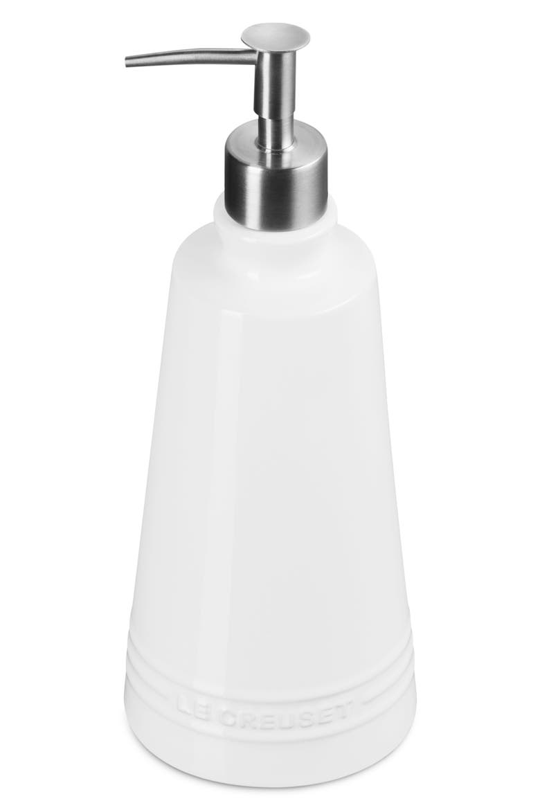 Signature Stoneware Soap Dispenser, Alternate, color, WHITE