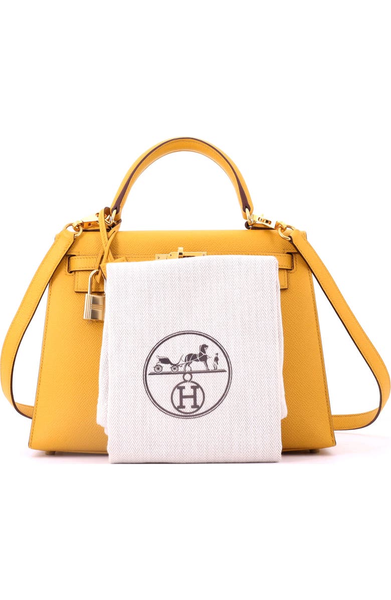 Pre-Owned Hermes Kelly Handbag Yellow Epsom with Gold Hardware 25, Alternate, color, Jaune Ambre