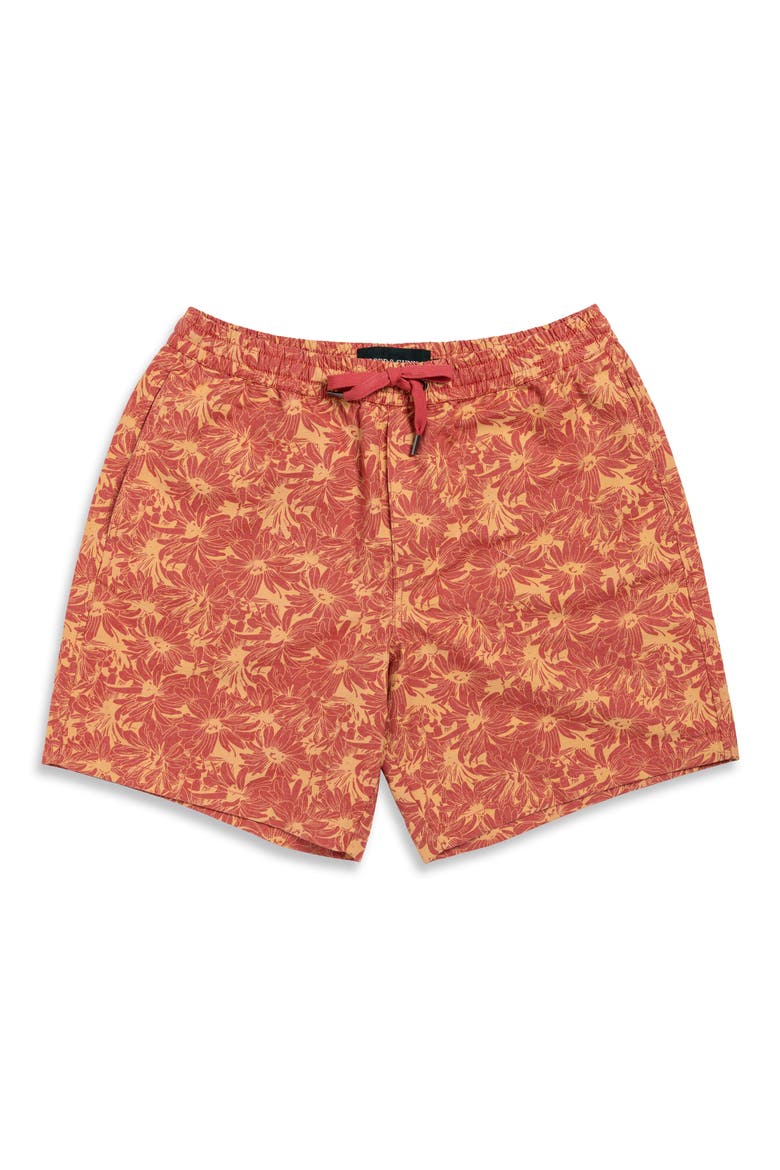 Main Beach Floral Stretch Cotton Drawstring Shorts, Alternate, color, SUNSET