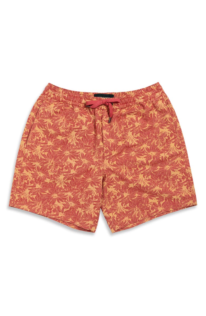 Rodd & Gunn Main Beach Floral Stretch Cotton Drawstring Shorts, Alternate, color, Sunset