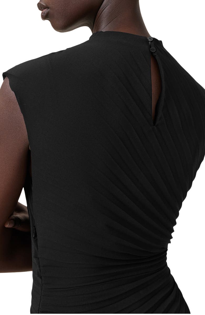 AllSaints Rayanna Pleated Cap Sleeve Dress, Alternate, color,