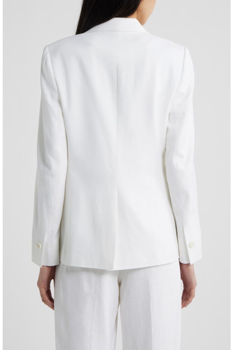 One-Button Linen Blend Blazer, Alternate, color, CRISP WHITE