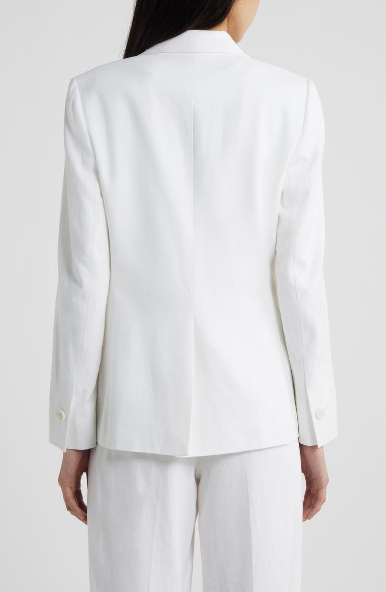 Anne Klein One-Button Linen Blend Blazer, Alternate, color, Crisp White