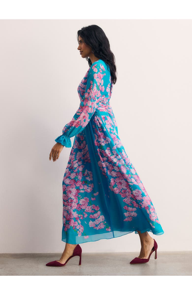 The Fold Portofino Silk Chiffon Dress, Alternate, color, Blue