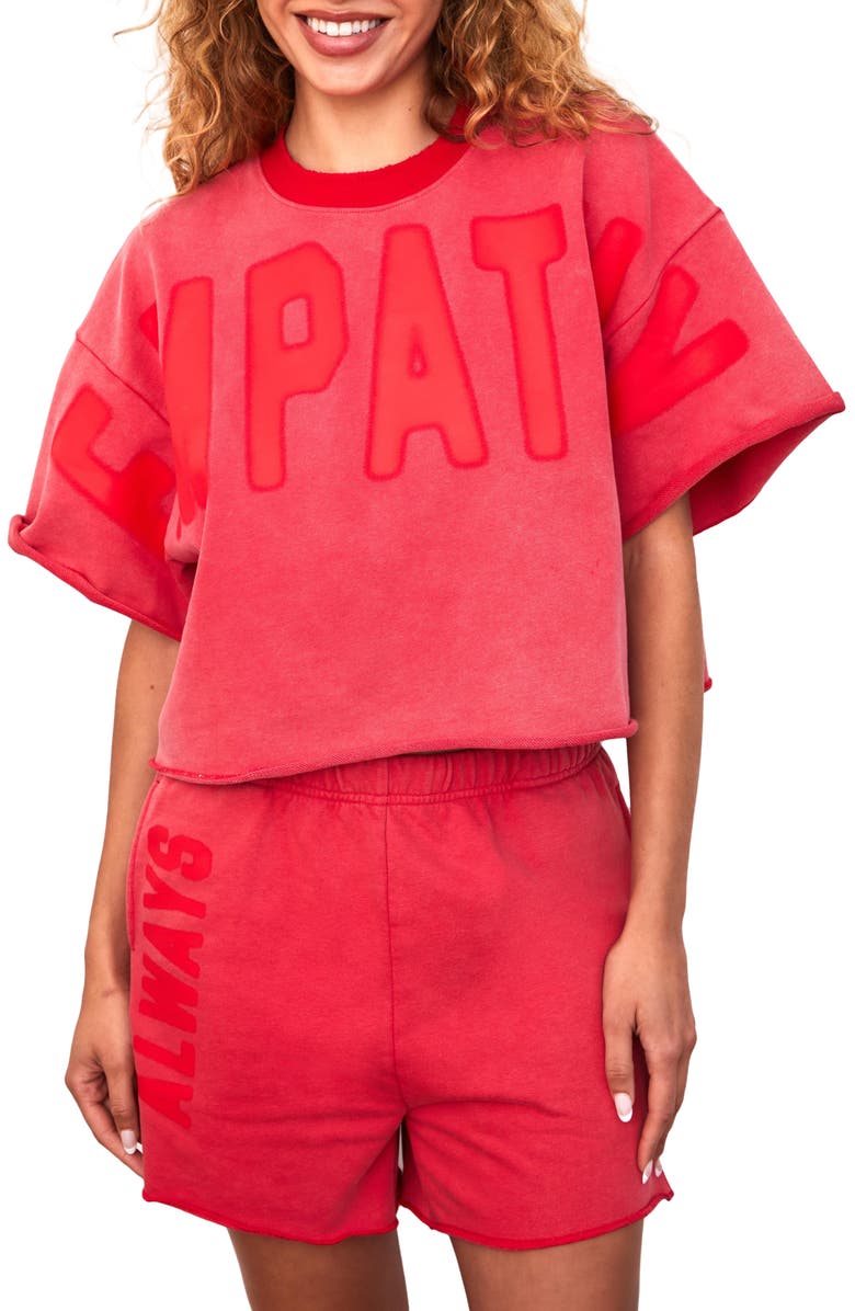 THE MAYFAIR GROUP Empathy Always Elbow Sleeve Graphic Sweatshirt, Main, color, 