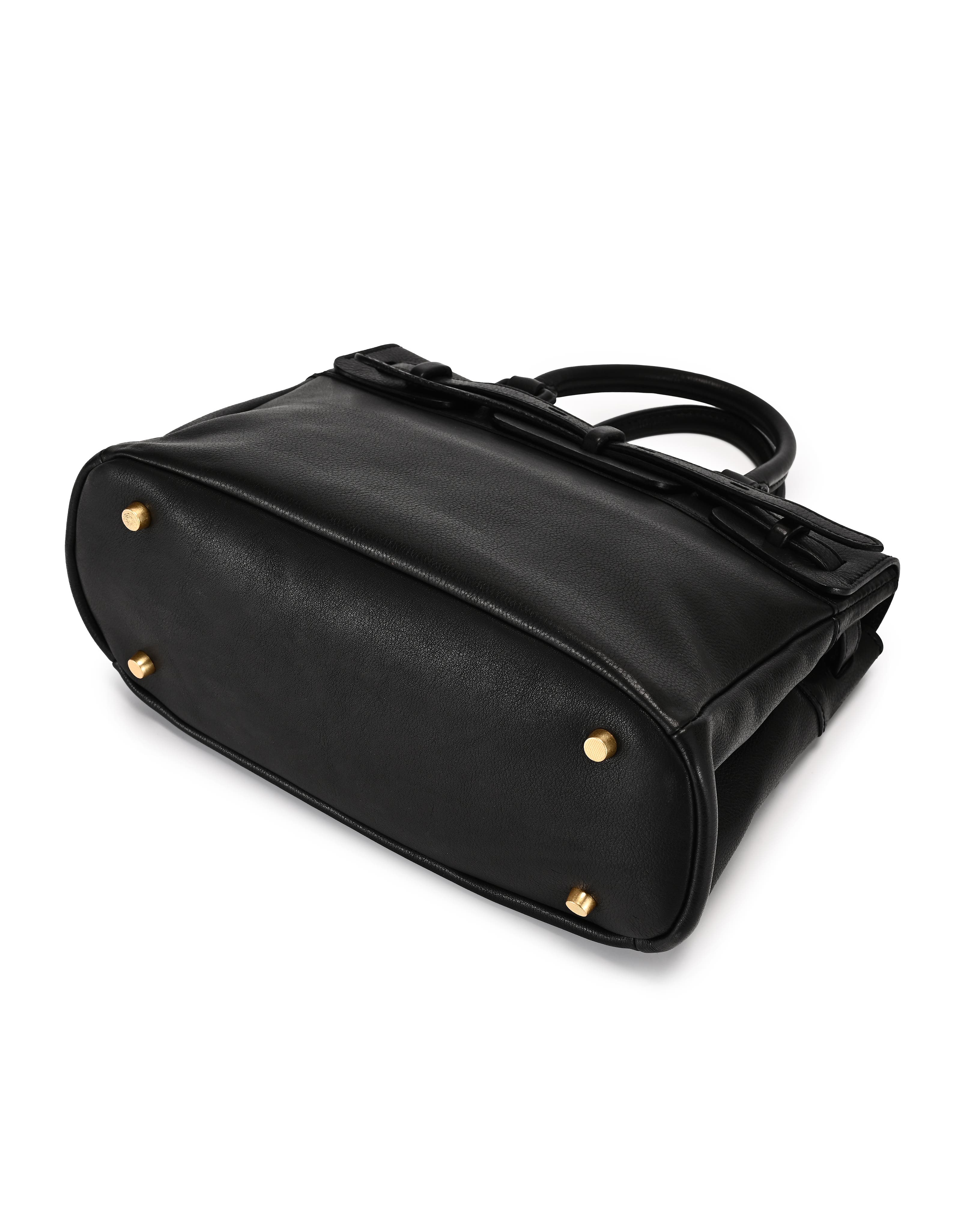 OLD TREND Wishbone Genuine Leather Structured Heritage Satchel, Alternate, color, Black