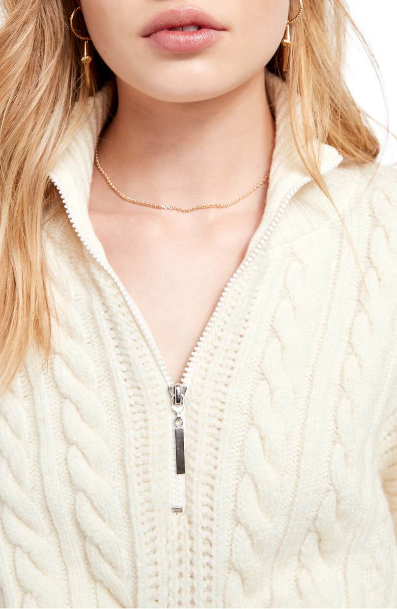BDG Urban Outfitters Half-Zip Cable Sweater, Alternate, color,
