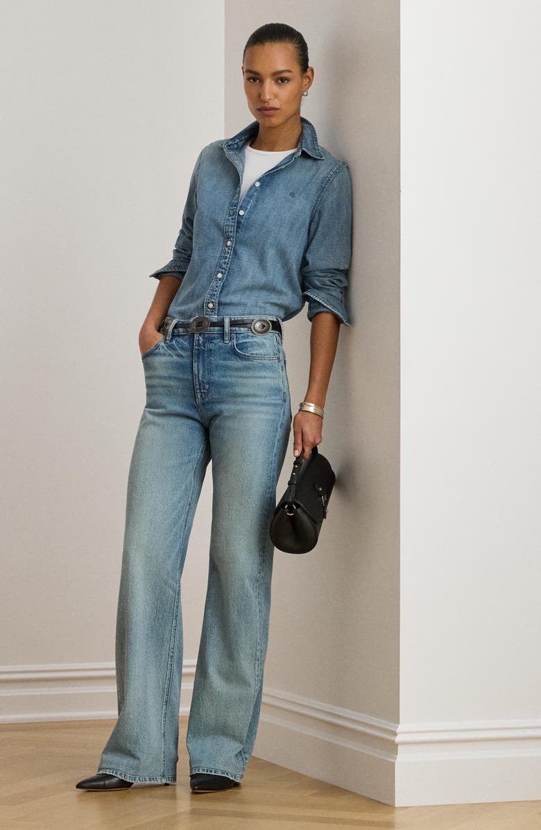 Lauren Ralph Lauren Jamelko Denim Button-Up Shirt, Alternate, color, Odwin Wash