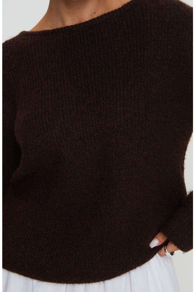 Abrams Boat Neck Sweater, Alternate, color, CHOCOLATE MARLE