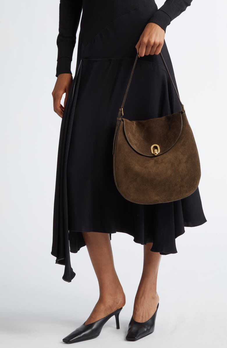 SAVETTE Tondo Suede Hobo Bag, Alternate, color,