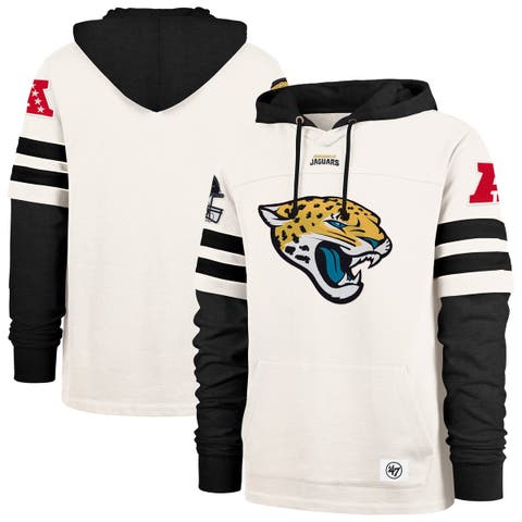 Men's '47  Cream Jacksonville Jaguars Split Zone Cornerback Duo Lacer Hoodie