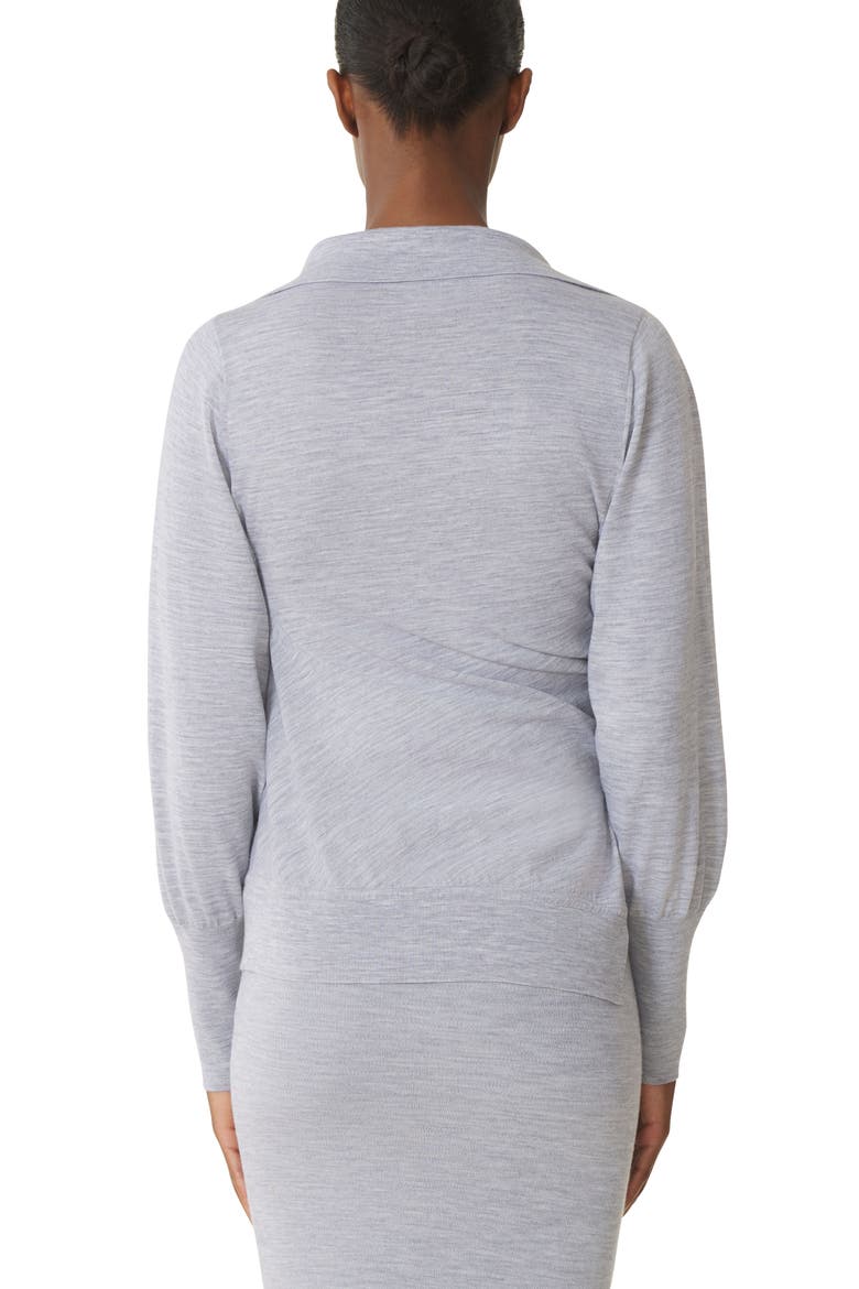 Black Draped Wool Cardigan, Alternate, color, Light Grey