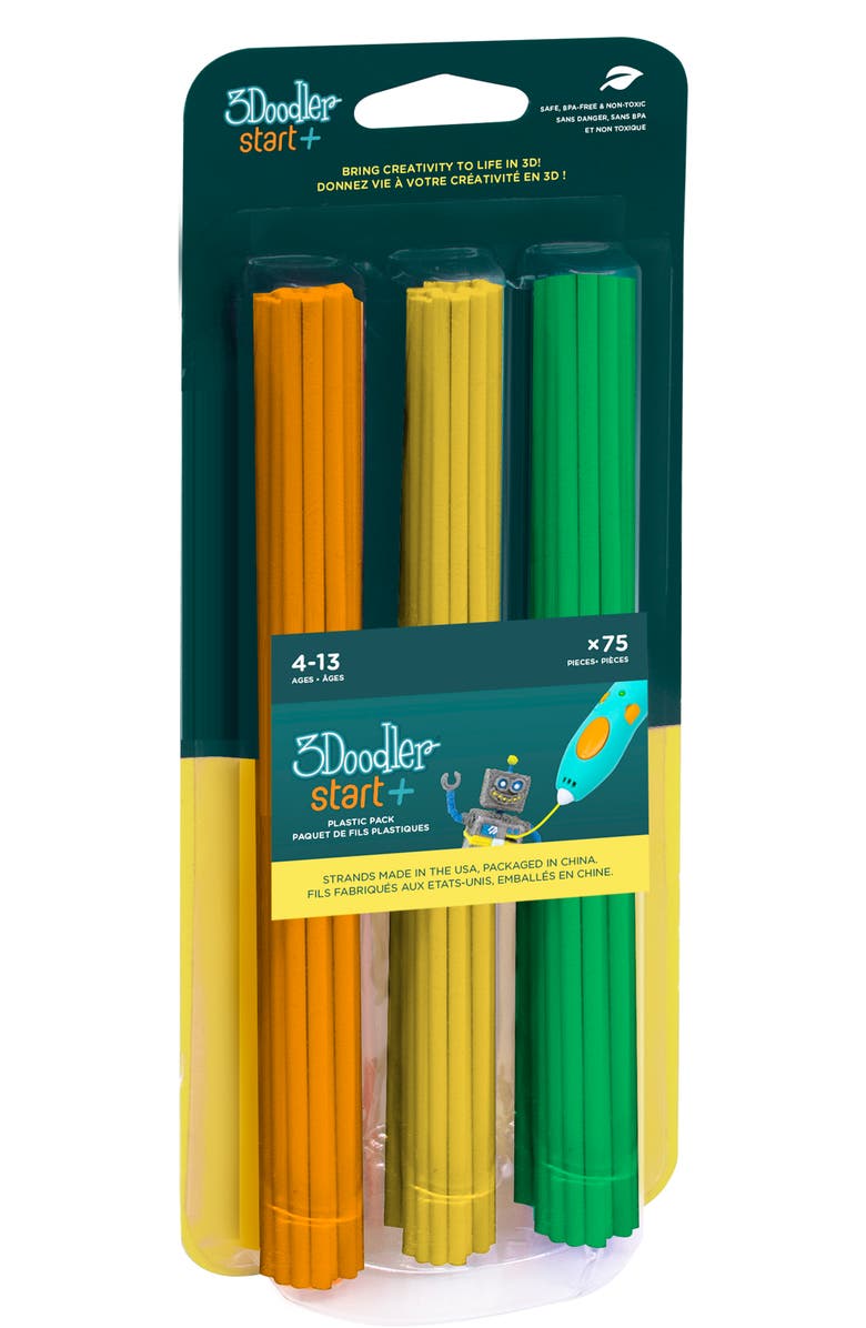 3Doodler Garden 75-Pack Start+ Eco Filament Strands, Main, color, Multi