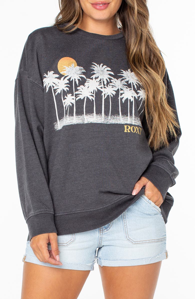 Roxy Coastal Motion Oversize Graphic Sweatshirt, Main, color, Phantom