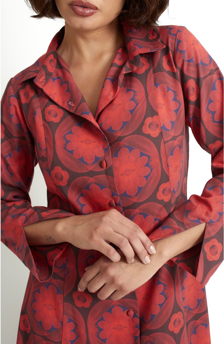 Florencia Davalos Voyage Dress, Alternate, color, Red Tile Flower