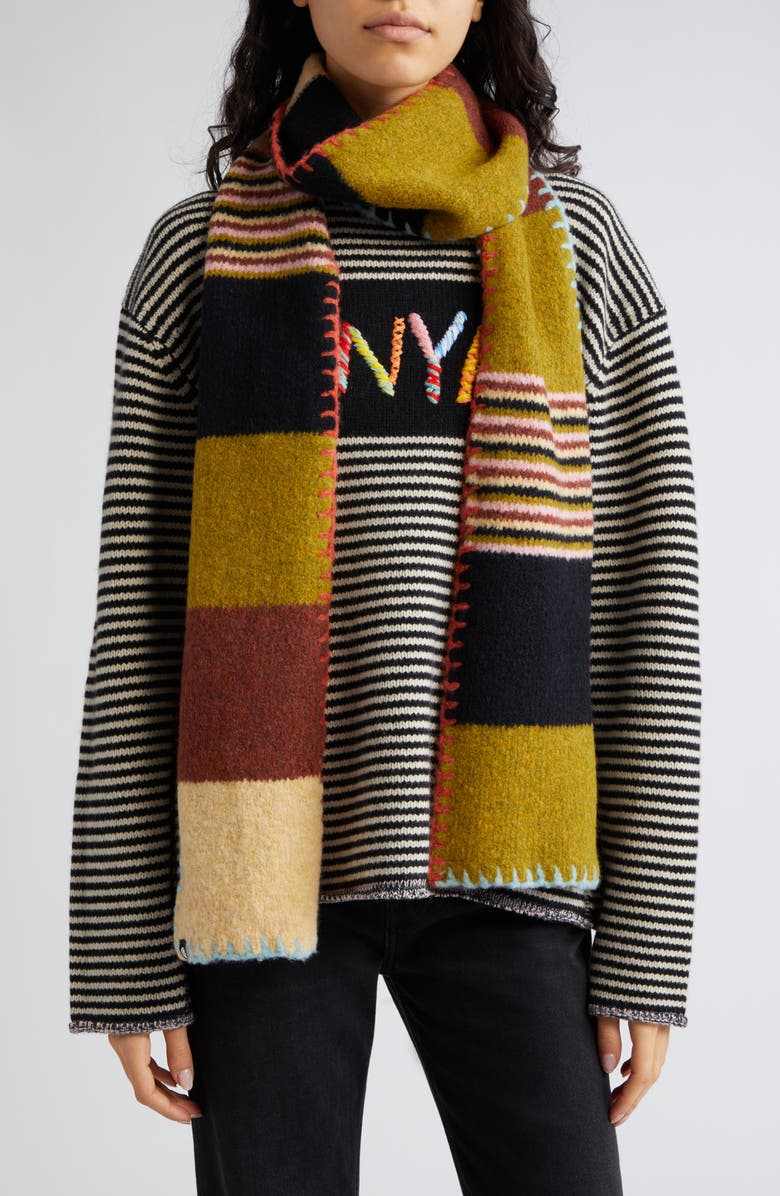 YanYan Softi Stripe Stretch Wool Blend Scarf, Main, color, 