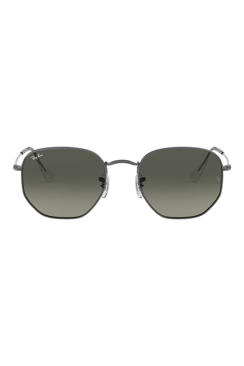 48mm Gradient Small Irregular Sunglasses, Main, color, GUNMETAL