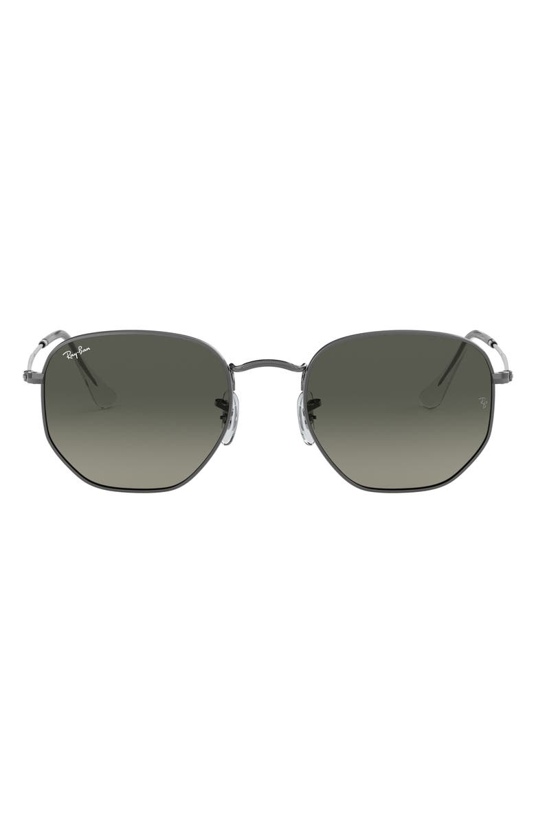 Ray-Ban 48mm Gradient Small Irregular Sunglasses, Main, color, Gunmetal