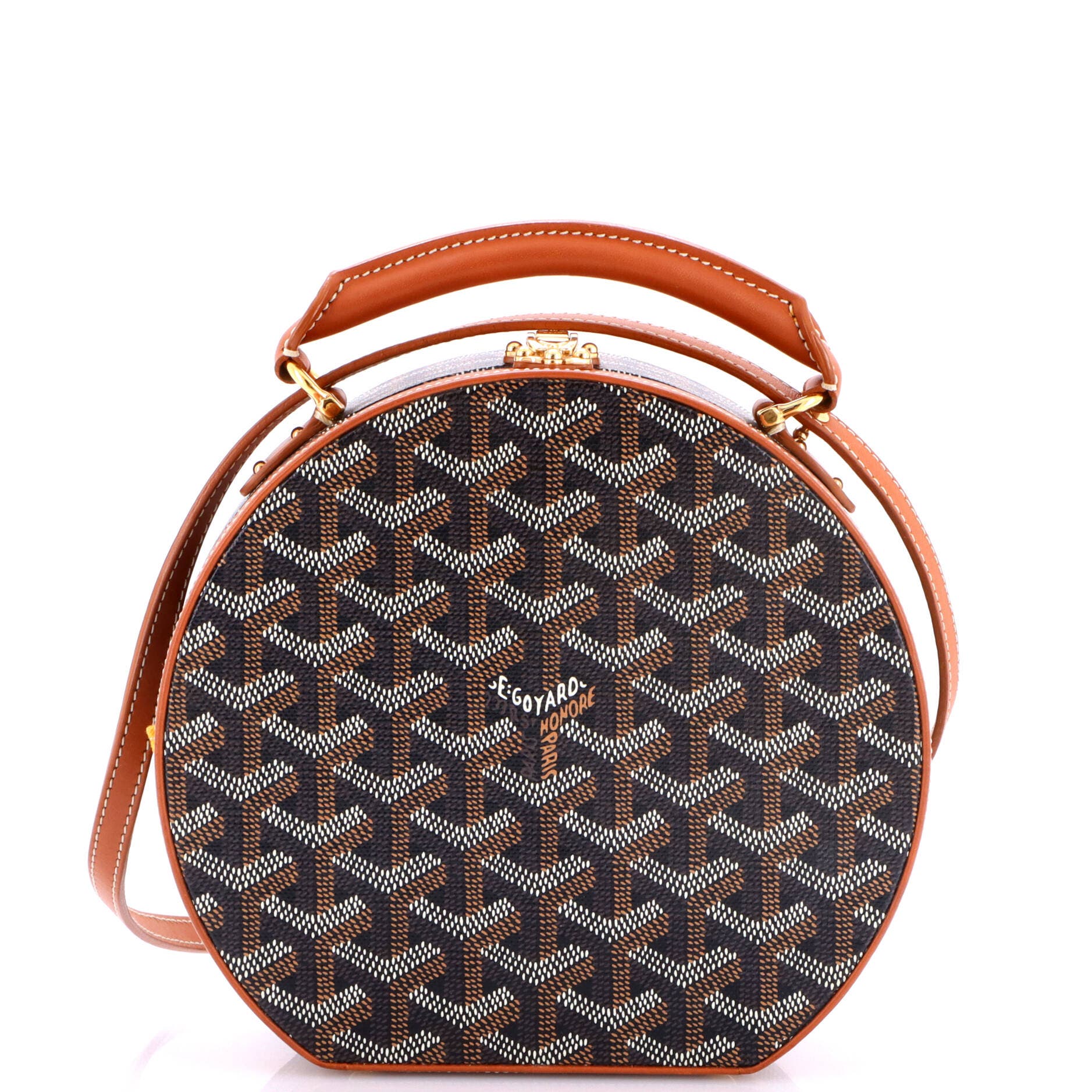 Alto Hatbox Bag Coated Canvas, Main, color, Brown