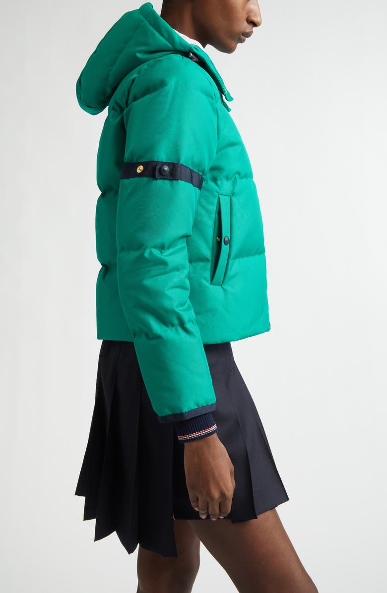 Thom Browne Removable Hood Down Coat, Alternate, color, Green
