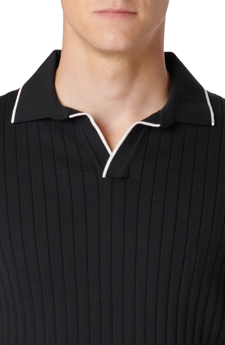 Bugatchi Johnny Collar Rib Polo, Alternate, color, Black