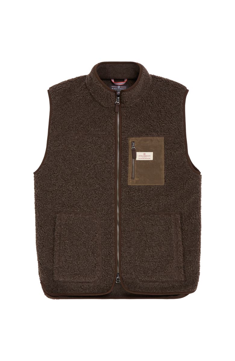 Amundsen Heroes Wool Fleece Vest Mens, Main, color, Cowboy