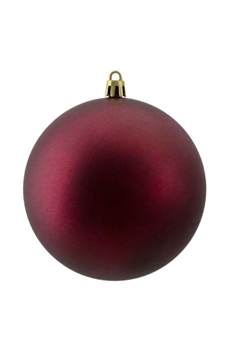 Northlight Shatterproof Matte Christmas Ball Ornaments - 4" (100mm) - Burgundy Red - 12ct, Alternate, color, Red