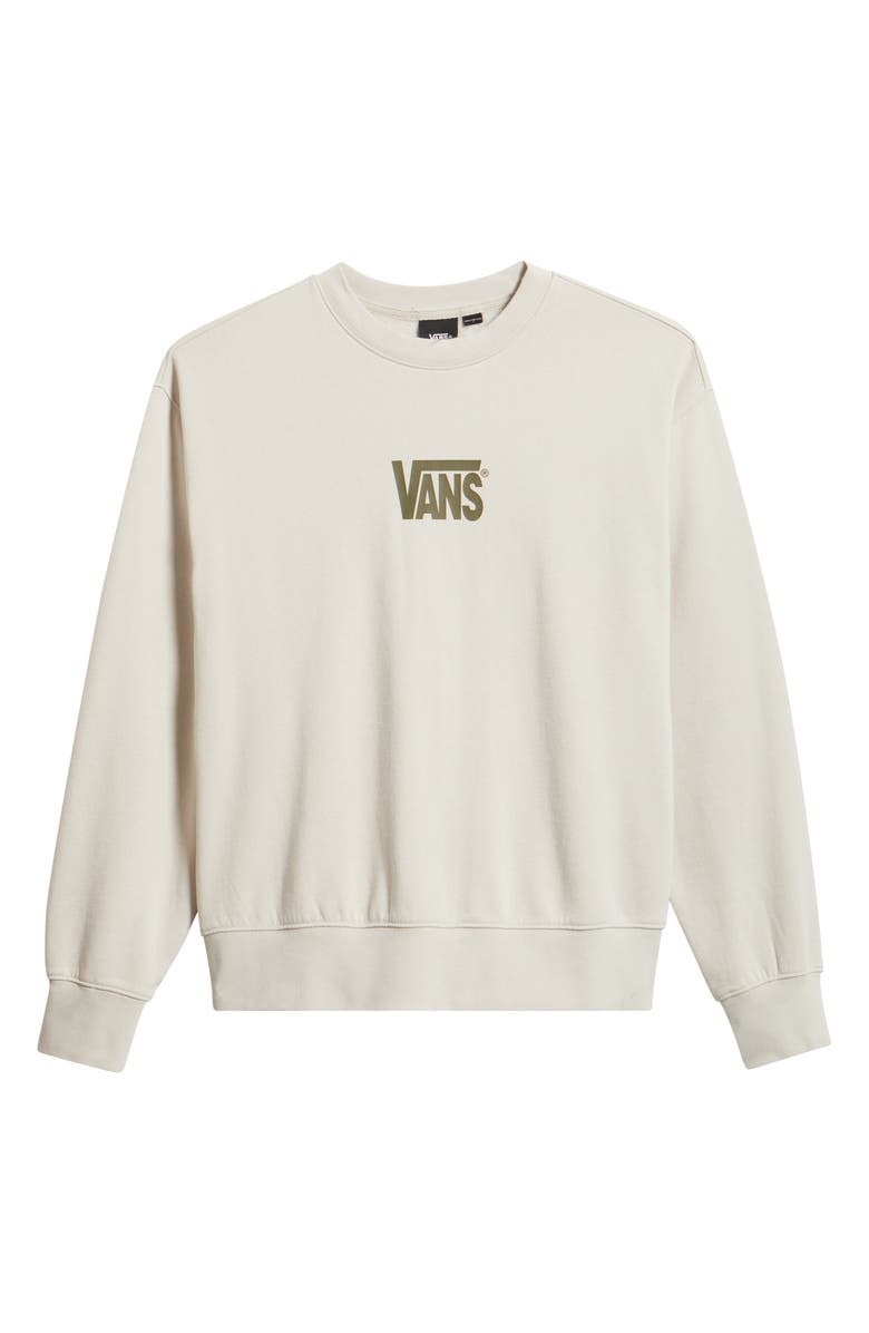 Vans Logo Cotton Graphic Crewneck Sweatshirt, Main, color, Oatmeal