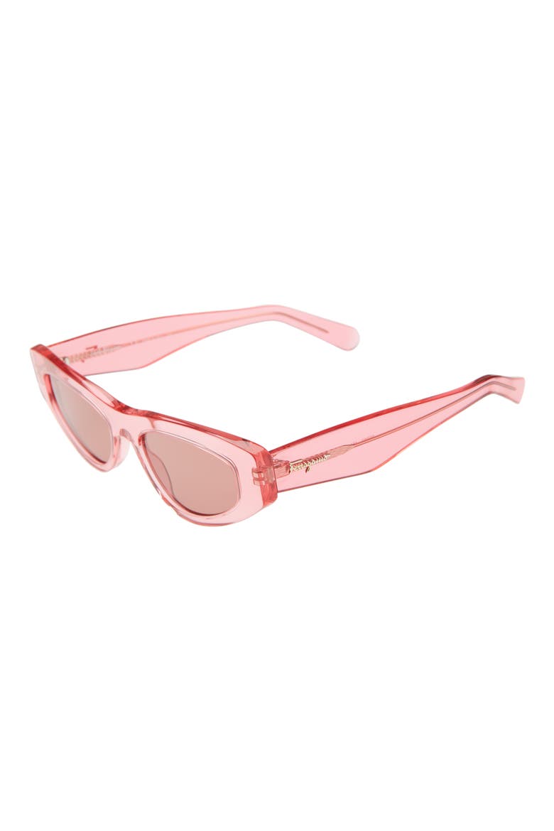 53mm Cat Eye Sunglasses, Alternate, color, CRYSTAL PINK/ BLUE