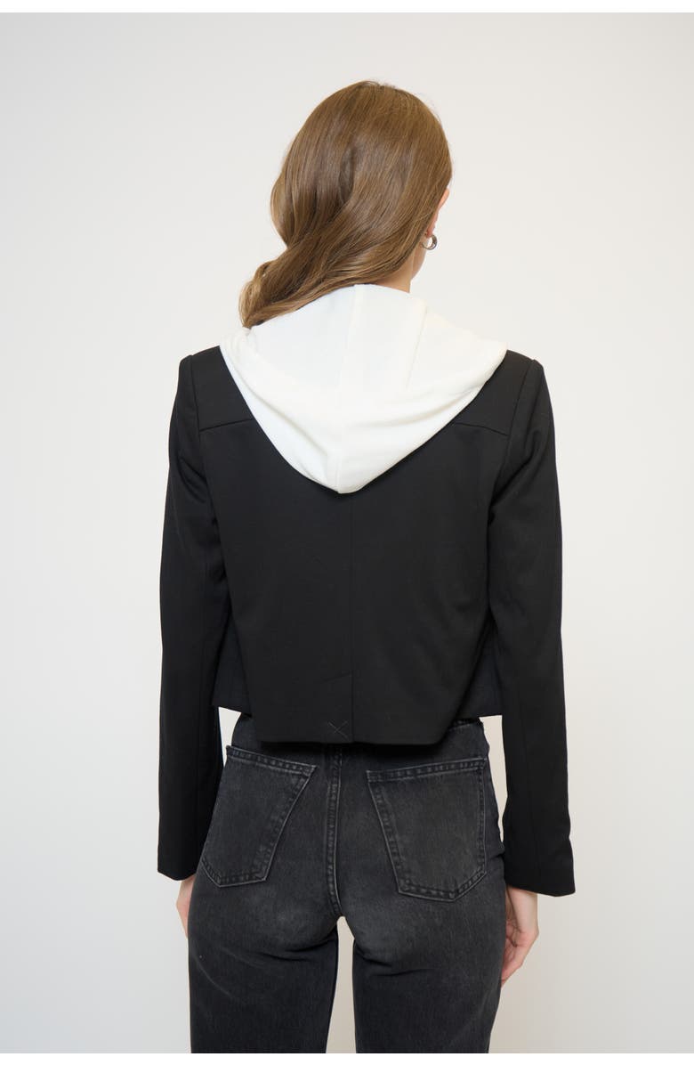 Central Park West Cropped Fitted Dickey Jacket, Alternate, color, Black