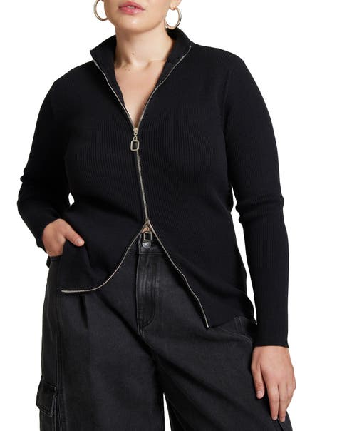 Two Way Zipper Sweater (Plus Available)