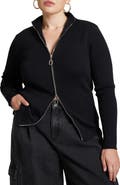 ELOQUII Two Way Zipper Sweater