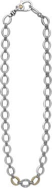 LAGOS Caviar Lux Diamond Link Necklace