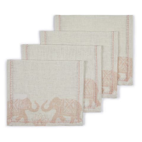 Garden Elephant Cocktail Napkins - Set of 4