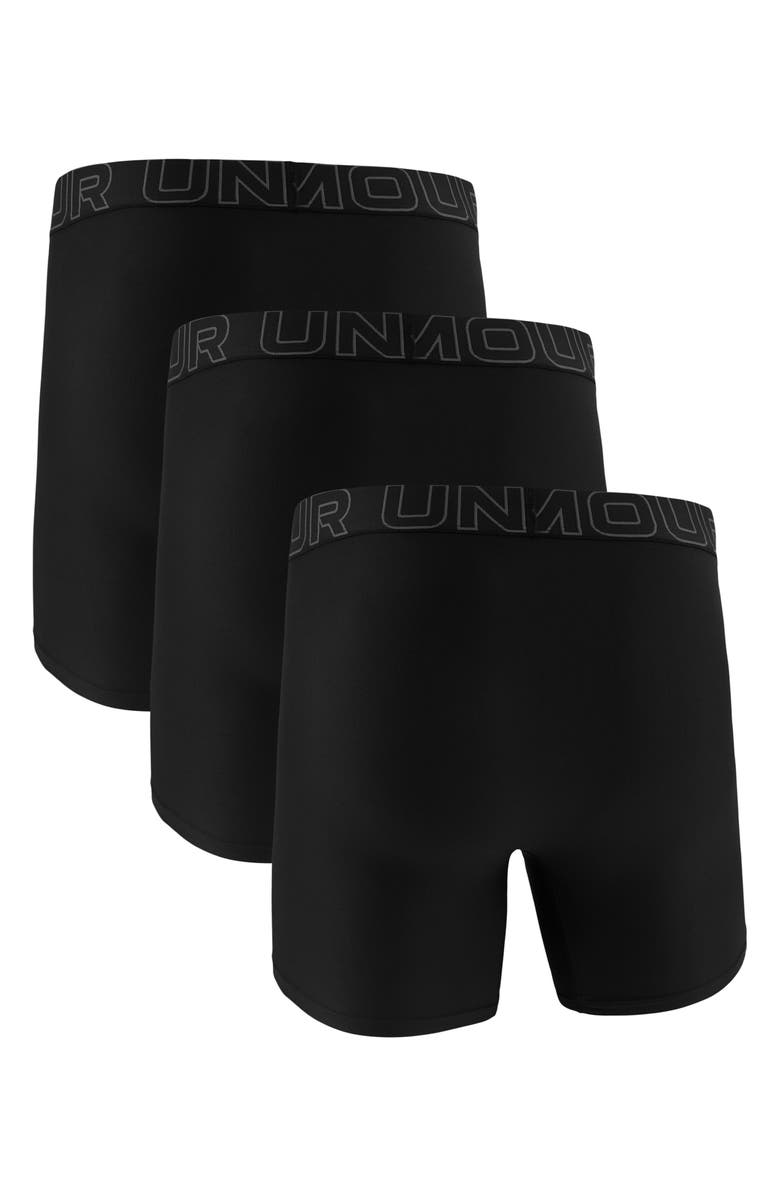 Under Armour 3-Pack Performance Tech Boxer Briefs, Alternate, color, Black