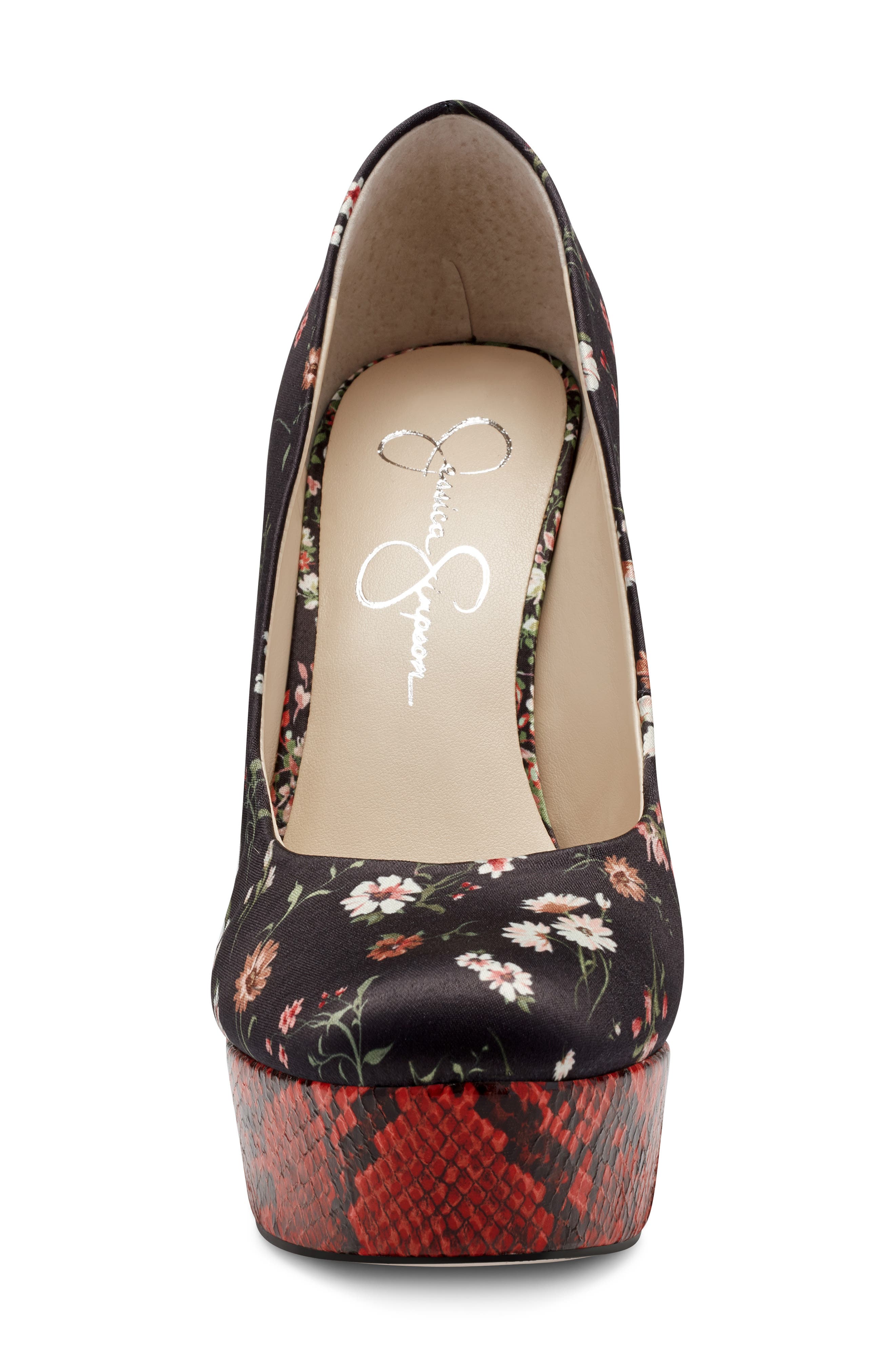 Nellah Platform Pump, Alternate, color, BLACK MULTI SATIN